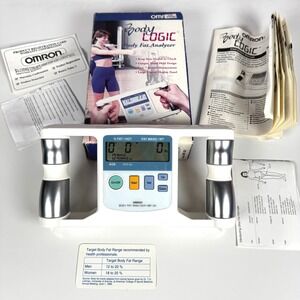 Omron Body Logic Body Fat Analyzer Handheld HBF-301 Works MISSING BATTERY COVER
